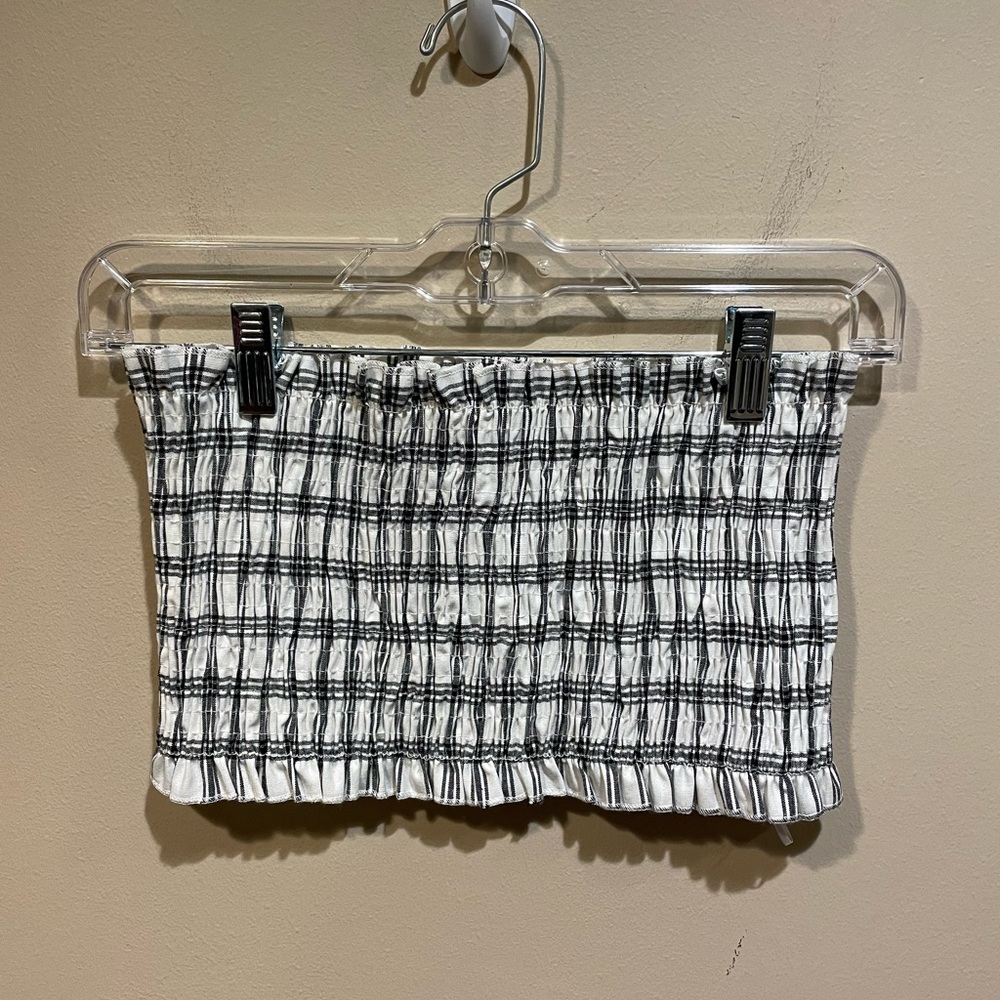 Étophe Studios Black and White Bandeau Crop Top